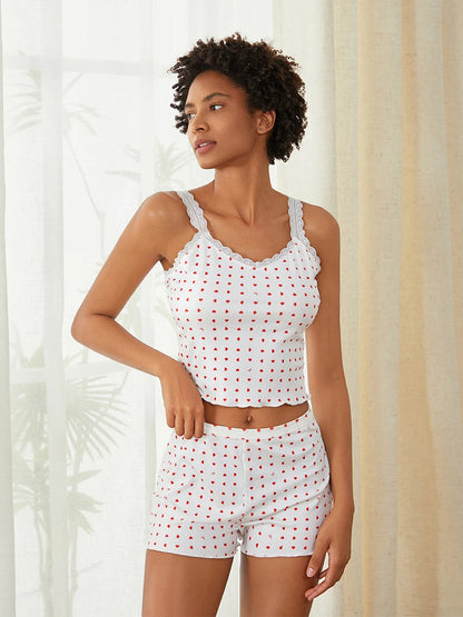 Floral/Heart Print Pajama Set